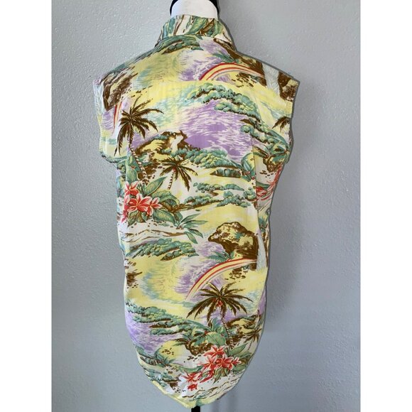 Vintage Guess By Georges Marciano Hawaiian Style Button Down Shirt Size M - Picture 2 of 7
